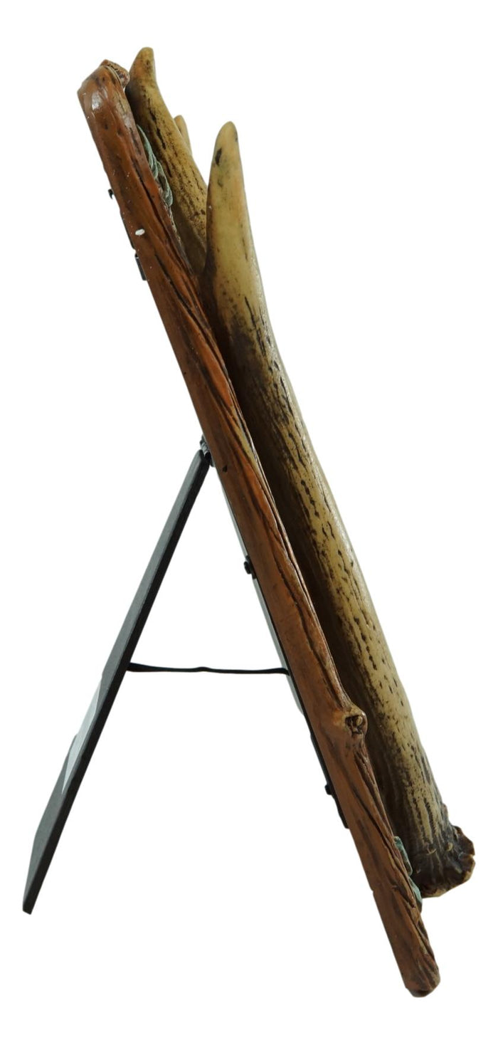 Ebros Gift Rustic Western Buckhorn Stag Deer Antlers Easel Back 5X7 Picture Frame Sculpture
