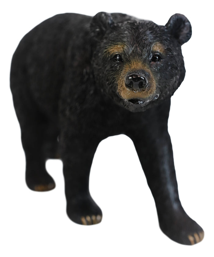 Ebros Gift Rustic Western Cabin Lodge Realistic Black Bear Roaming The Woods Figurine 10"
