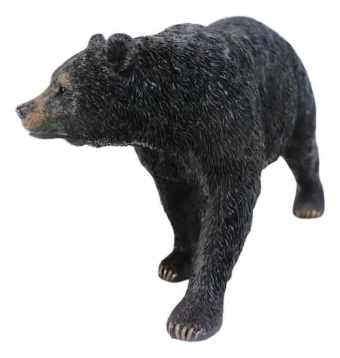 Ebros Gift Rustic Western Cabin Lodge Realistic Black Bear Roaming The Woods Figurine 10"