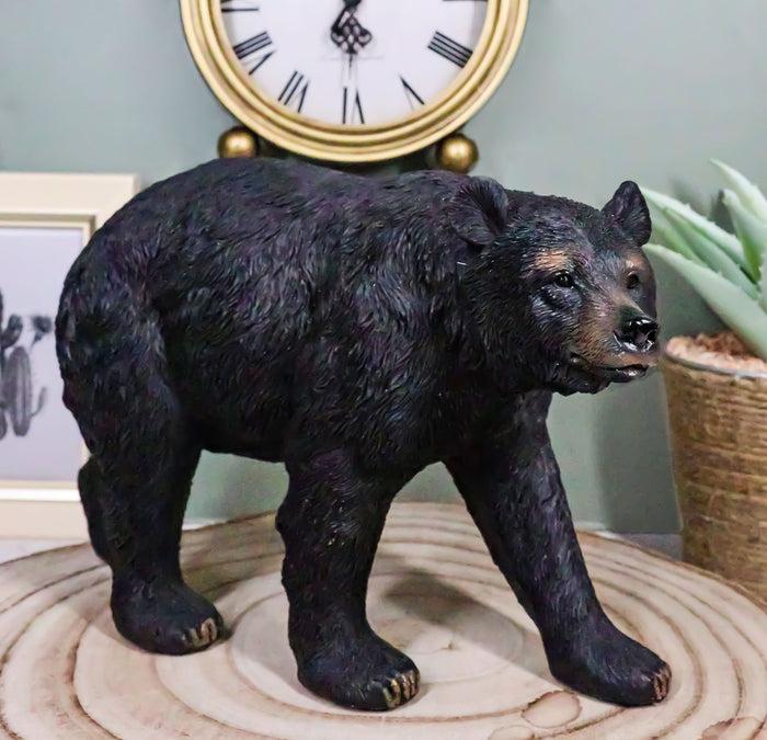 ebros gift Rustic Western Cabin Lodge Realistic Black Bear Roaming The Woods Figurine 10"