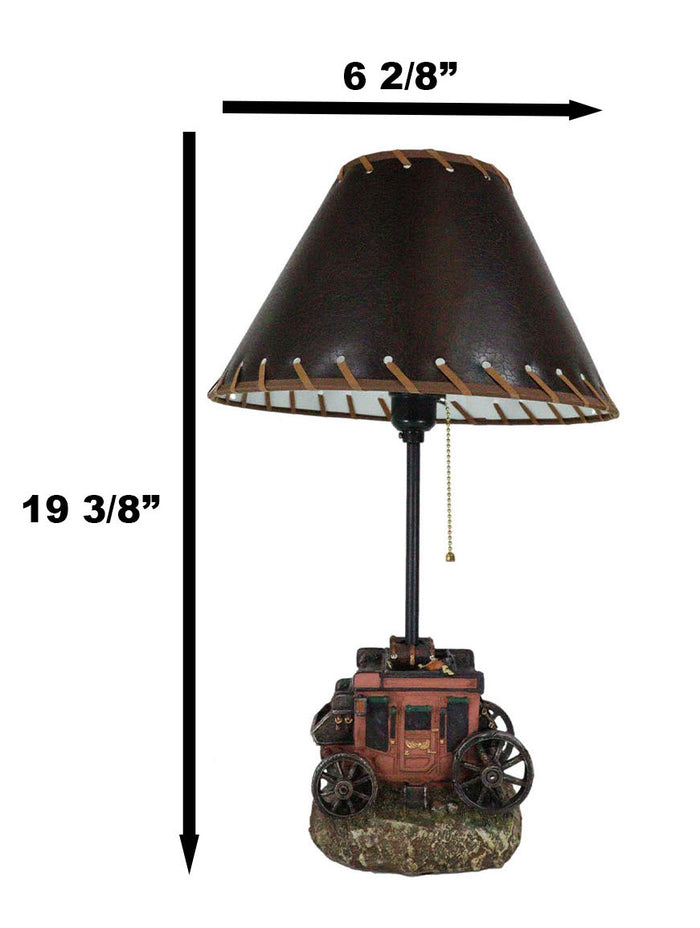 Ebros Gift Rustic Western Classic Charming Fancy Chuckwagon Covered Wagon Table Lamp Decor