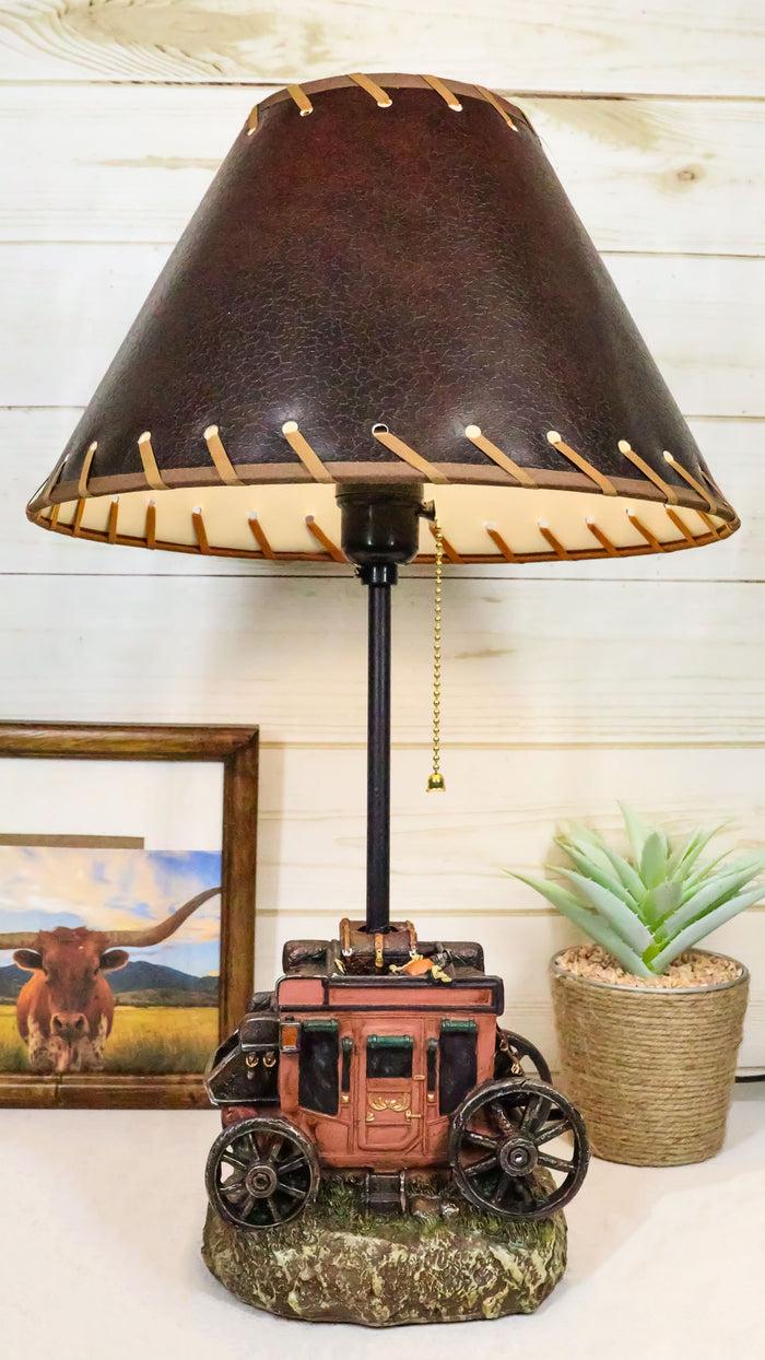 ebros gift Rustic Western Classic Charming Fancy Chuckwagon Covered Wagon Table Lamp Decor