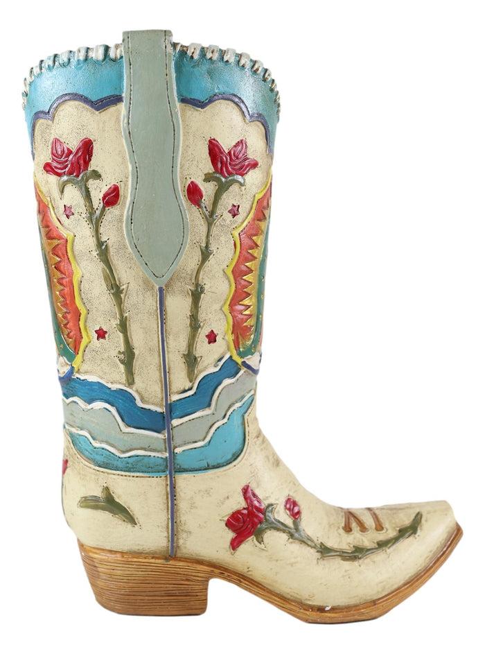 Ebros Gift Rustic Western Colorful Our Lady Madonna Guadalupe Cowboy Boot Vase Figurine
