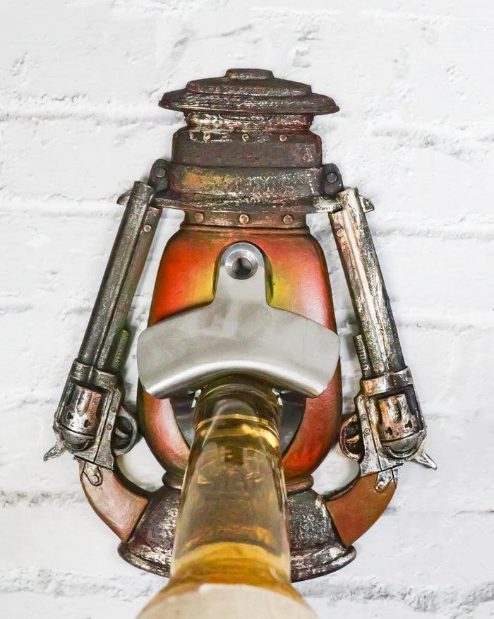 ebros gift Rustic Western Country 2 Cowboy Pistols Old Fashioned Lamp Wall Bottle Openers
