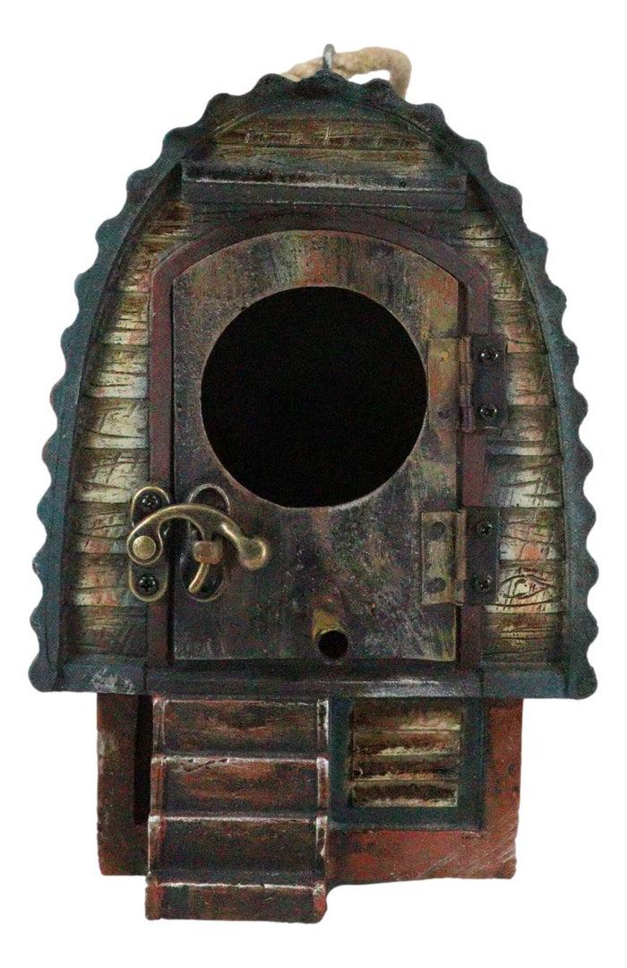 Ebros Gift Rustic Western Country Camper Trailer Cabin Birdhouse Tree Hanging Bird Feeder