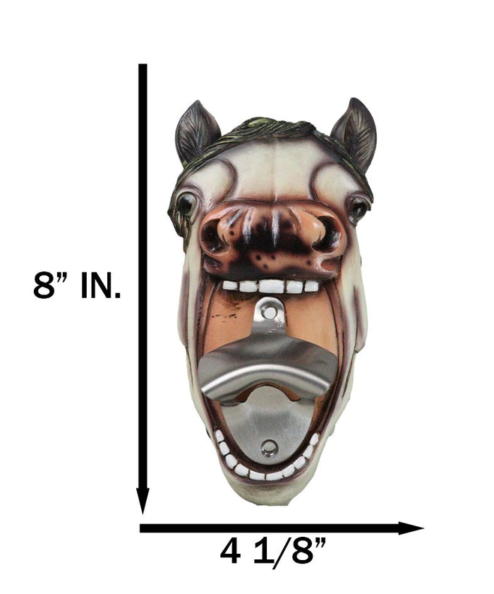 Ebros Gift Rustic Western Country Farm Comical Neighing White Horse Wall Bottle Opener