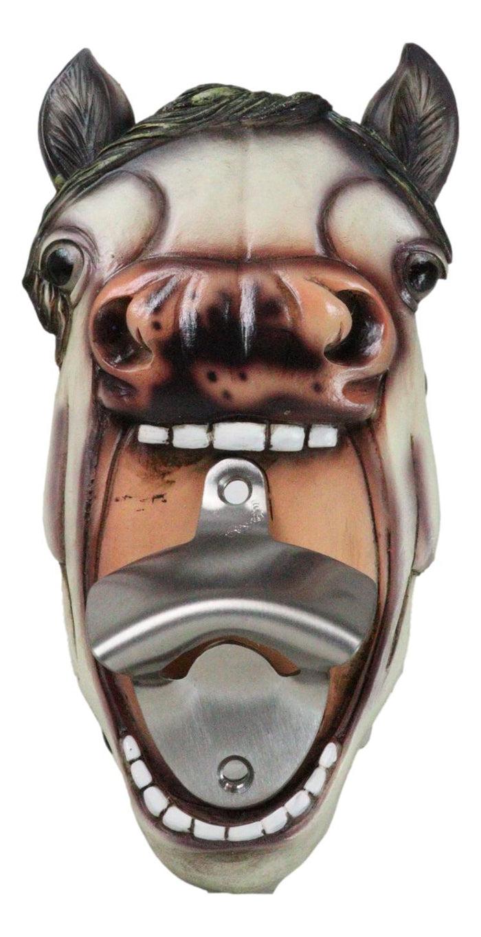 ebros gift Rustic Western Country Farm Comical Neighing White Horse Wall Bottle Opener