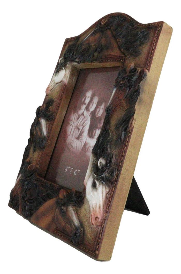 Ebros Gift Rustic Western Cowboy 7 Lucky Horses Equine Beauty Easel Back Photo Frame 4"X6"