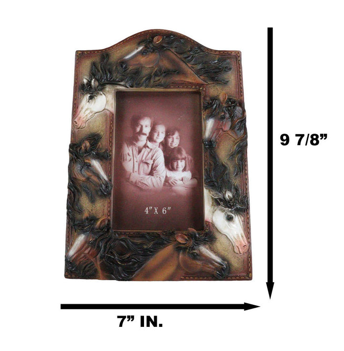 Ebros Gift Rustic Western Cowboy 7 Lucky Horses Equine Beauty Easel Back Photo Frame 4"X6"