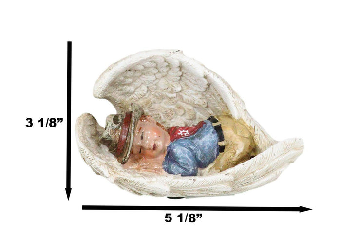 Ebros Gift Rustic Western Cowboy Angel Baby Peacefully Sleeping In Giant Wings Figurine