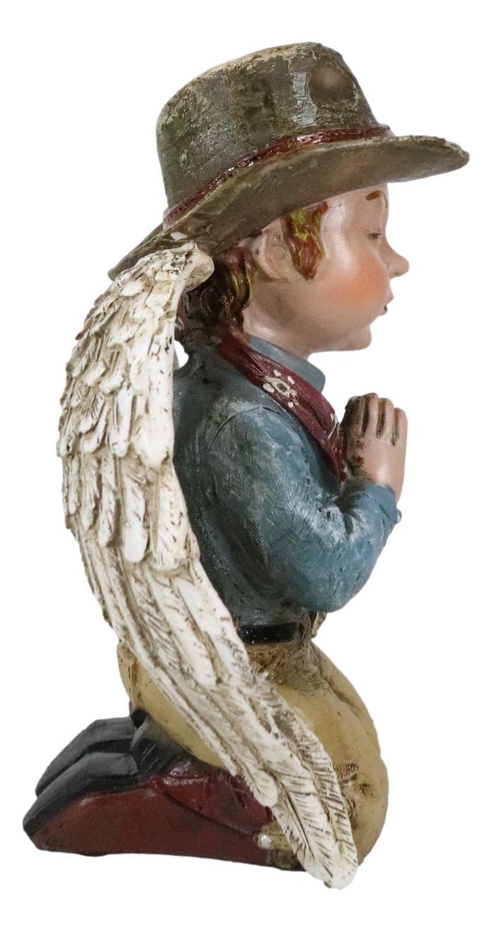 Ebros Gift Rustic Western Cowboy Angel Wearing Hat And Red Scarf Praying Figurine