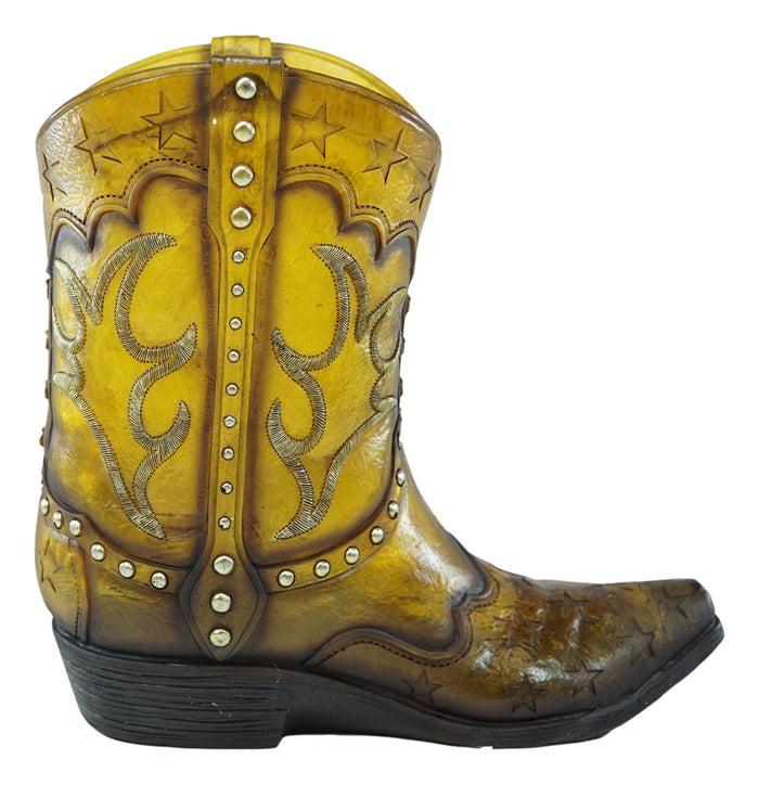 Ebros Gift Rustic Western Cowboy Boot Tooled Leather Pattern Acrylic Resin Night Light Lamp