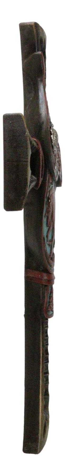 Ebros Gift Rustic Western Cowboy Fancy Horse Saddle With Concho And Floral Motif Wall Cross