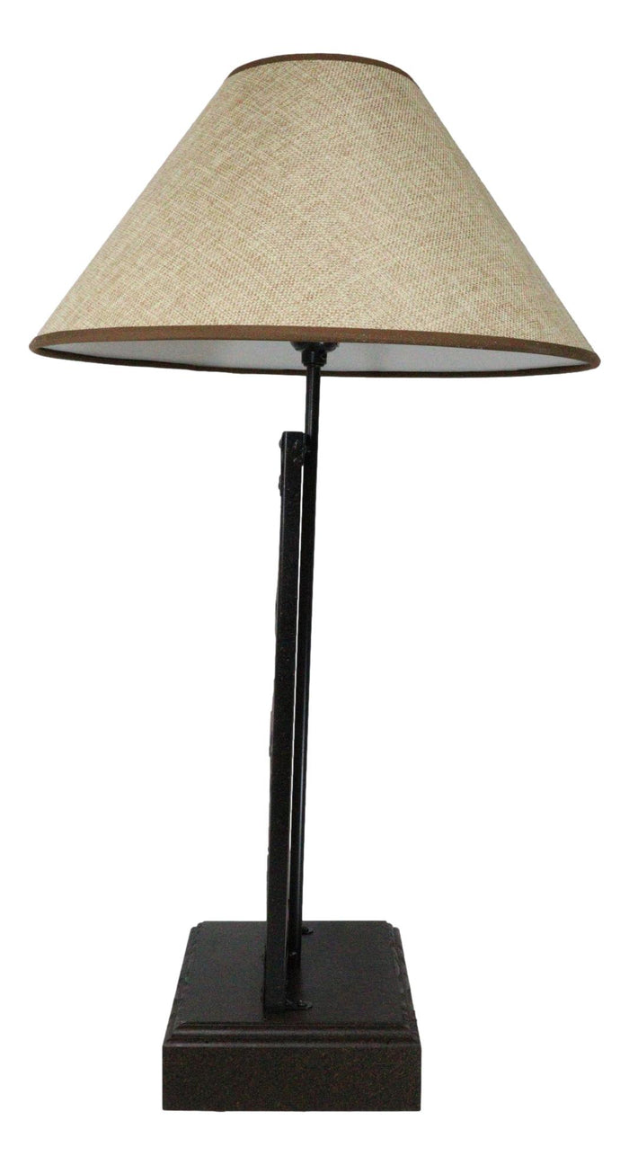 Ebros Gift Rustic Western Cowboy Giddy Up Horse Wood And Metal Bedside Desktop Table Lamp