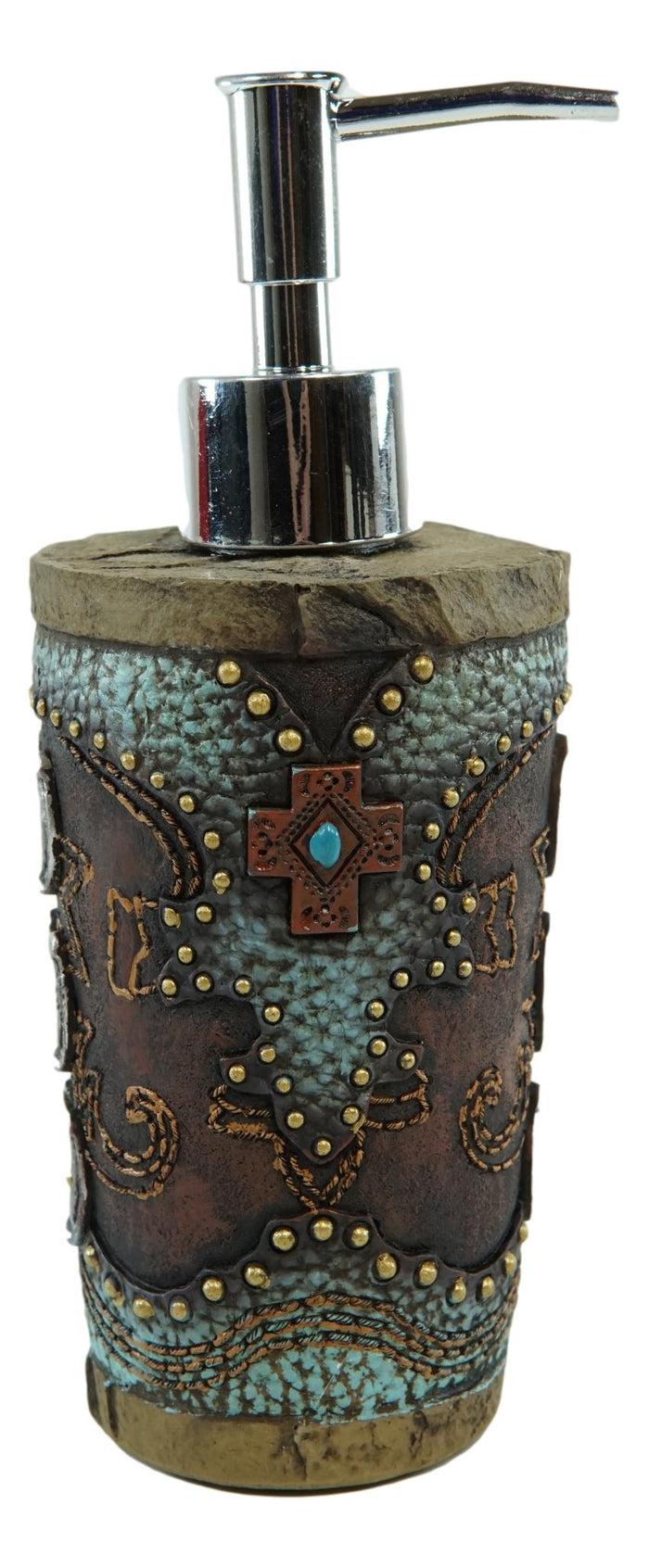 Ebros Gift Rustic Western Cowboy Lucky Triple Horseshoes Liquid Soap Lotion Pump Dispenser