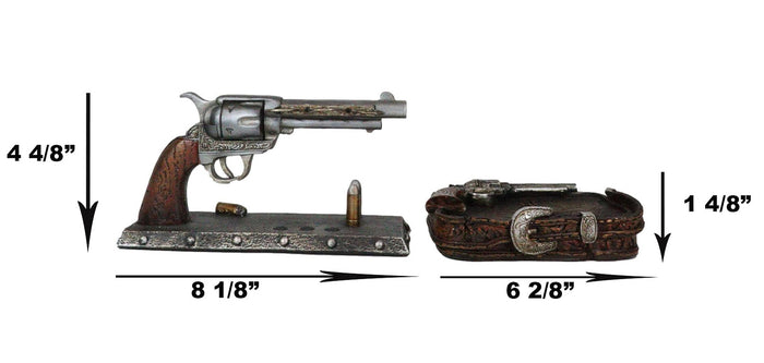 Ebros Gift Rustic Western Cowboy Revolver Guns Belt Buckle Soap Dish And Toothbrush Holder