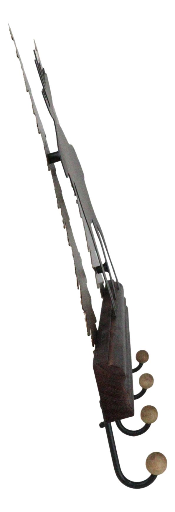 Ebros Gift Rustic Western Elk Moose Deer Roaming Pine Forest 4-Peg Wooden Wall Hooks Plaque