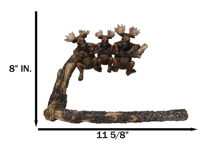 Ebros Gift Rustic Western Elk Moose Hanging On Tree Branch Wall Hand Towel Holder Bar