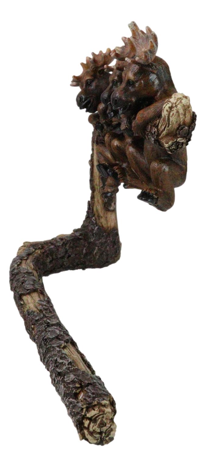 Ebros Gift Rustic Western Elk Moose Hanging On Tree Branch Wall Hand Towel Holder Bar