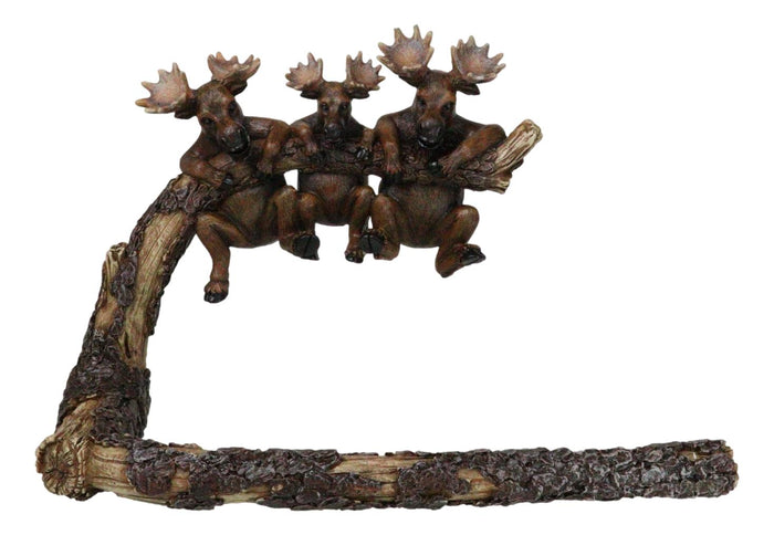 ebros gift Rustic Western Elk Moose Hanging On Tree Branch Wall Hand Towel Holder Bar