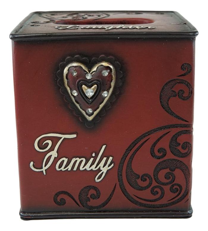 Ebros Gift Rustic Western Family Love Bless This Home Scroll And Heart Tissue Box Cover