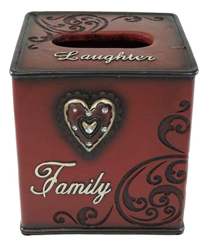 Ebros Gift Rustic Western Family Love Bless This Home Scroll And Heart Tissue Box Cover