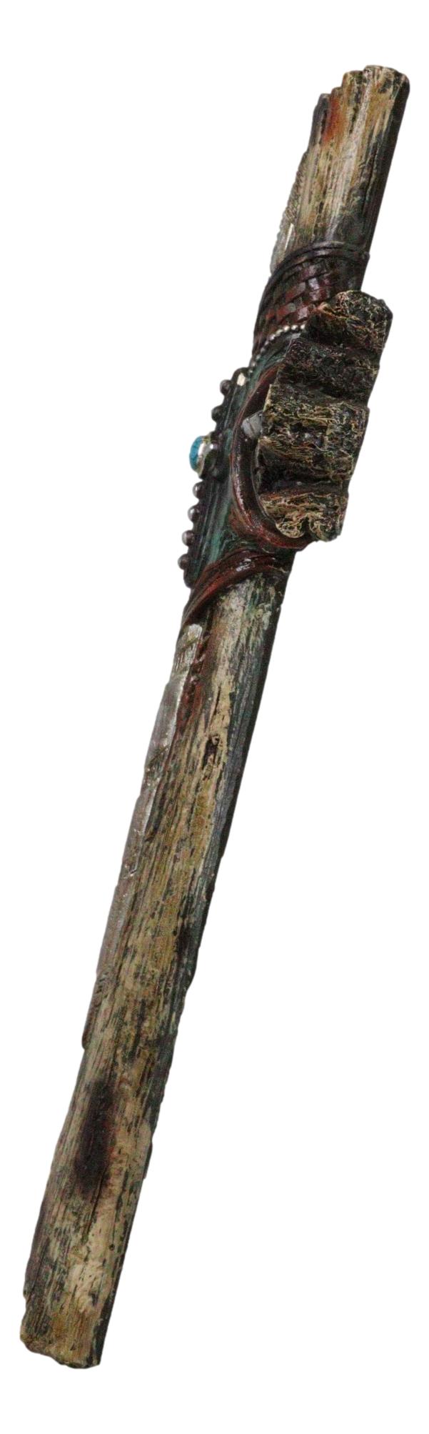 Ebros Gift Rustic Western Faux Wood Floral Tooled Leather With Turquoise Rock Wall Cross