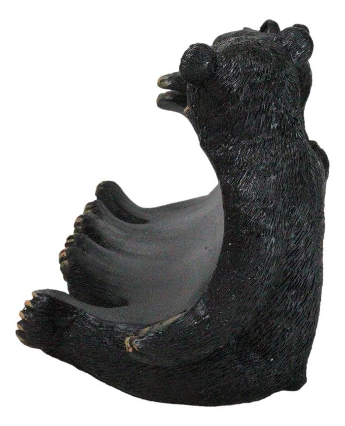 Ebros Gift Rustic Western Forest Animal Whimsical 3 Black Bears Wine Bottle Holder Decor