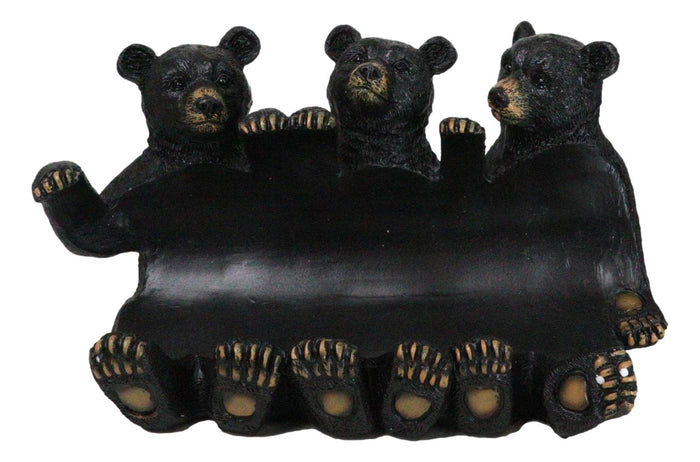 Ebros Gift Rustic Western Forest Animal Whimsical 3 Black Bears Wine Bottle Holder Decor