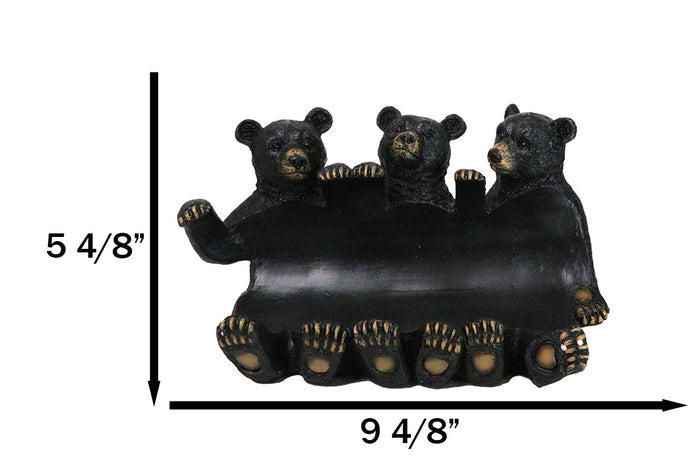 Ebros Gift Rustic Western Forest Animal Whimsical 3 Black Bears Wine Bottle Holder Decor