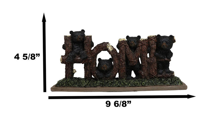 Ebros Gift Rustic Western Forest Black Bear Cubs By Tree Logs HOME Sign Desktop Plaque