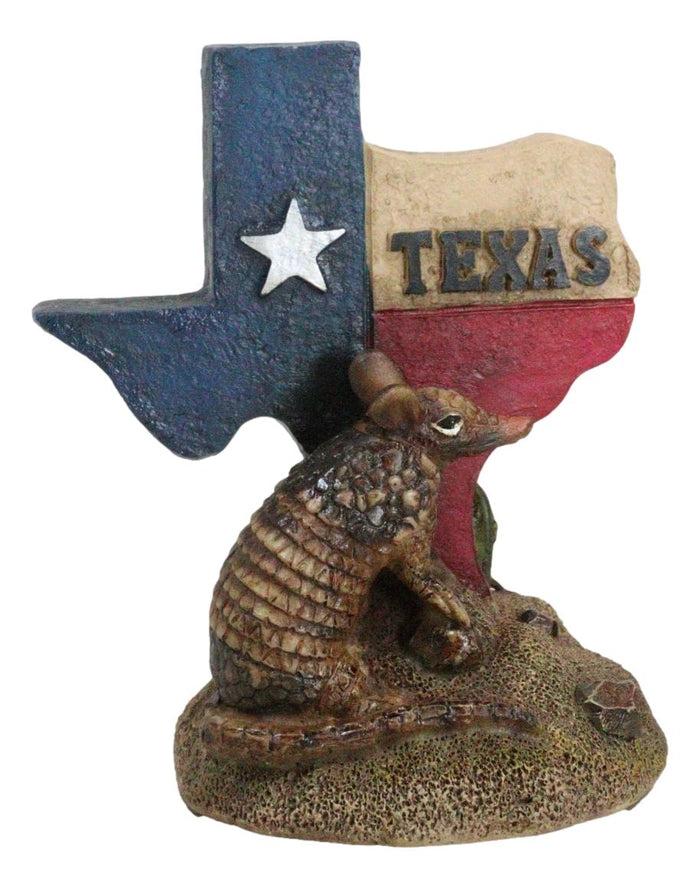 Ebros Gift Rustic Western Greetings Lone Star State Of Texas Map With Armadillo Figurine