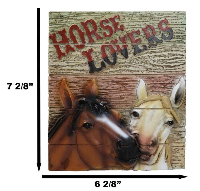Ebros Gift Rustic Western Horse Couple Lovers Faux Wood Wall Decor Frameless Picture Plaque