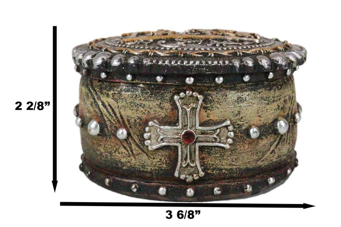 Ebros Gift Rustic Western Kneeling Cowboy With Horse By Cross In Prayer Jewelry Trinket Box