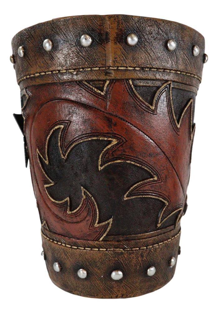 Ebros Gift Rustic Western Lone Star Cowboy Country Bootcut Dry Waste Basket Trash Bin