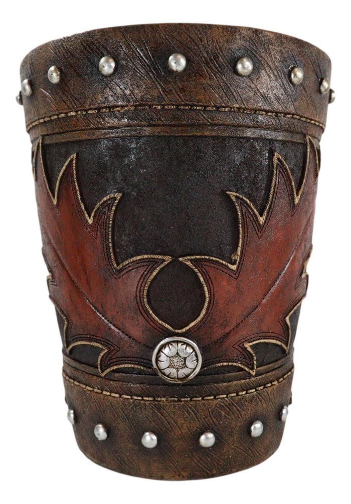 Ebros Gift Rustic Western Lone Star Cowboy Country Bootcut Dry Waste Basket Trash Bin