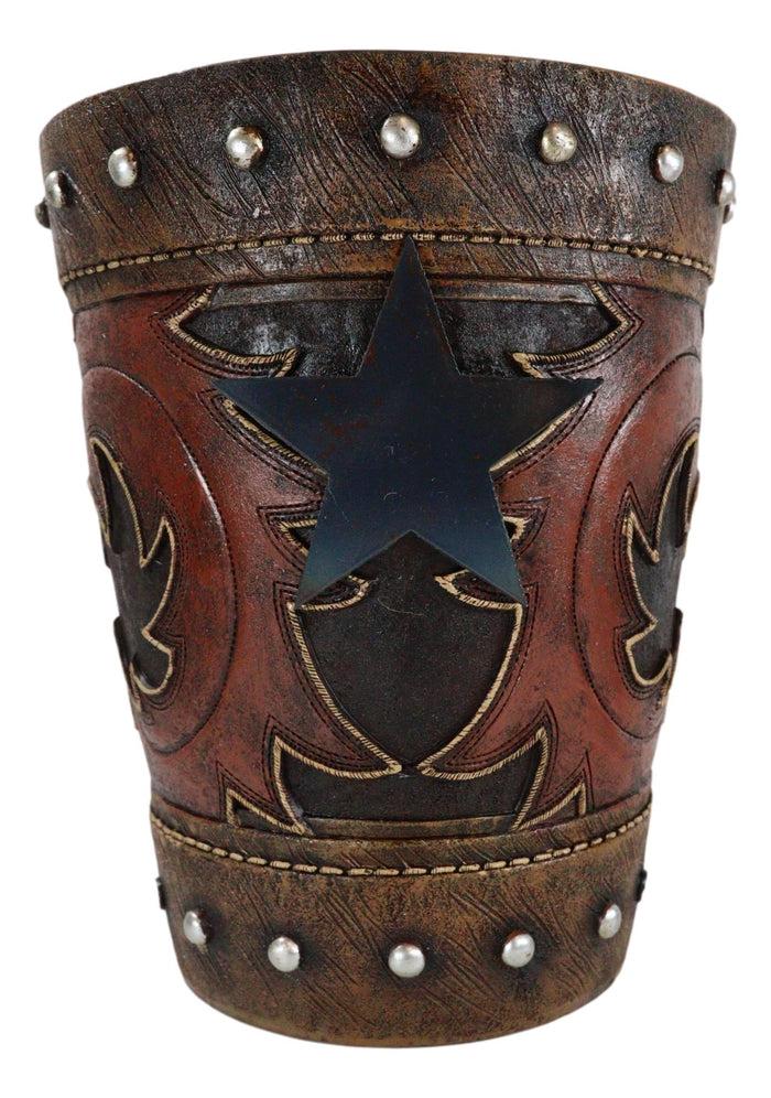 ebros gift Rustic Western Lone Star Cowboy Country Bootcut Dry Waste Basket Trash Bin