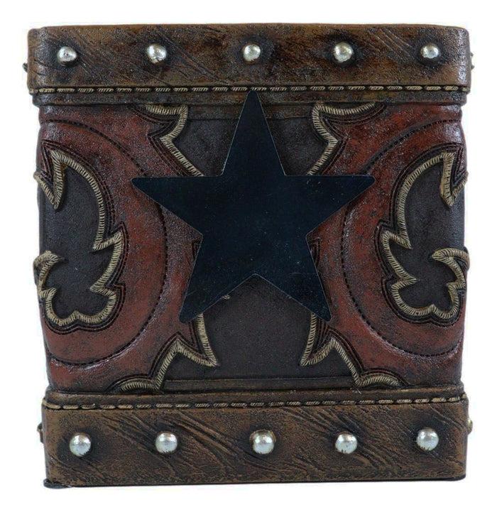 Ebros Gift Rustic Western Lone Star Cowboy Country Bootcut Tissue Box Holder Cover Case