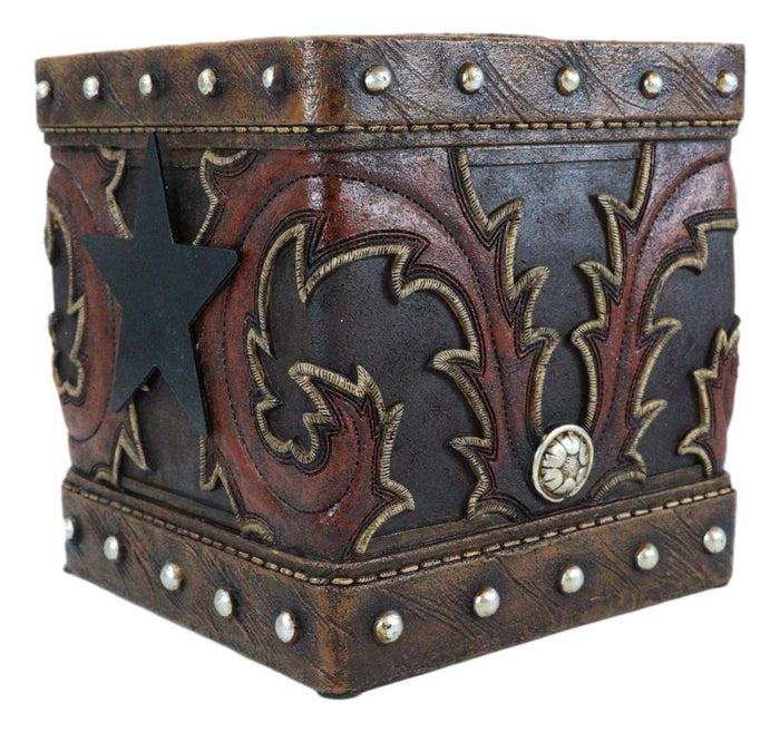 Ebros Gift Rustic Western Lone Star Cowboy Country Bootcut Tissue Box Holder Cover Case