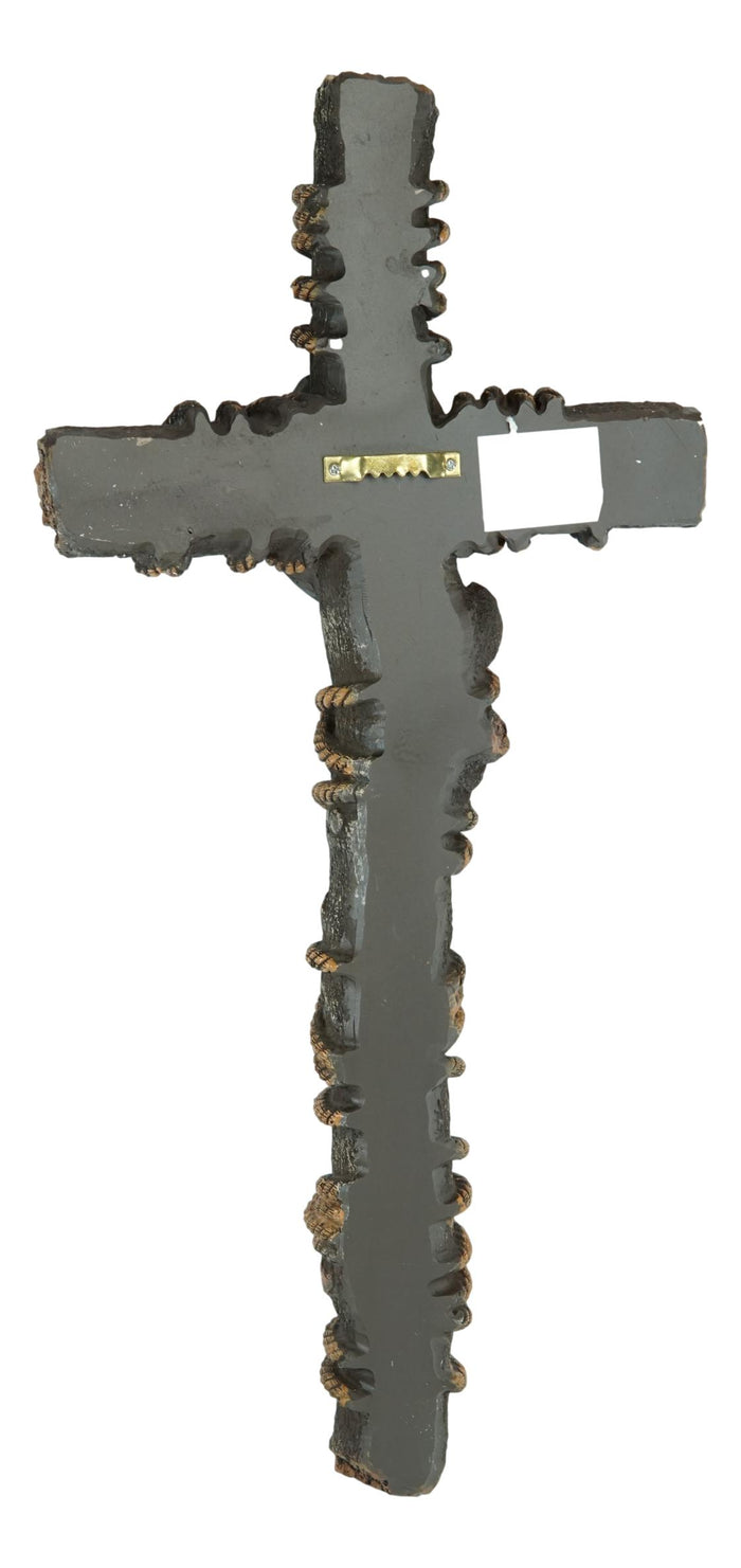 Ebros Gift Rustic Western Lone Star With Horseshoe Nailheads And Braided Ropes Wall Cross