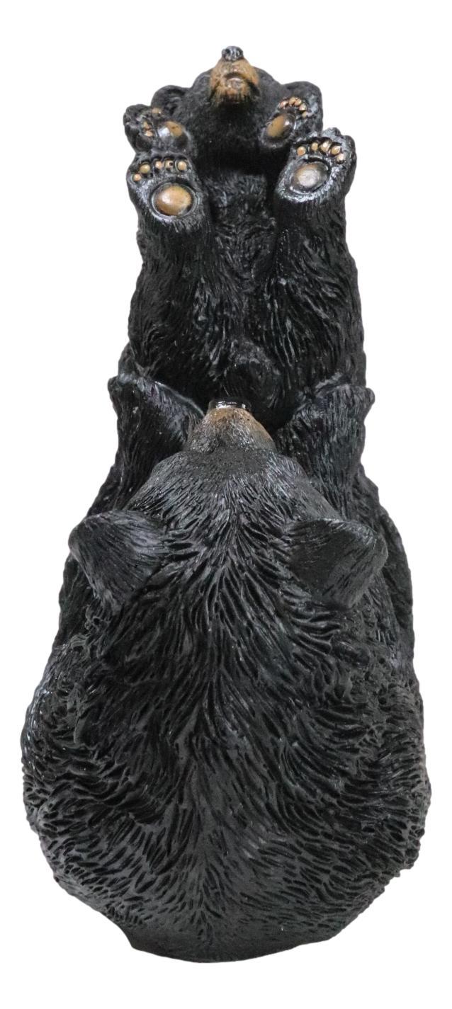 Ebros Gift Rustic Western Mother Black Bear Lifting Baby Cub In The Air Figurine