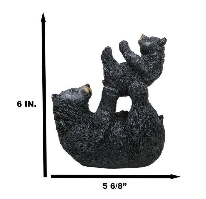 Ebros Gift Rustic Western Mother Black Bear Lifting Baby Cub In The Air Figurine