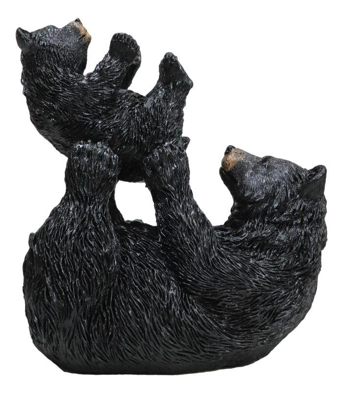 Ebros Gift Rustic Western Mother Black Bear Lifting Baby Cub In The Air Figurine
