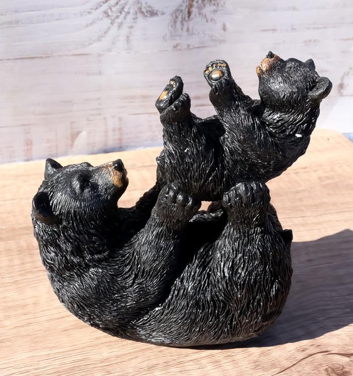 ebros gift Rustic Western Mother Black Bear Lifting Baby Cub In The Air Figurine