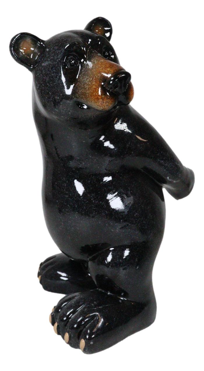 Ebros Gift Rustic Western Mountain Black Bear Piggybacking Wine Bottle Holder Figurine