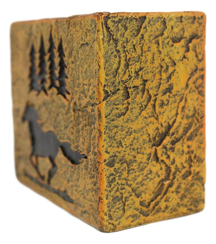 Ebros Gift Rustic Western Mustang Horse Pine Trees Silhouette Toothbrush Toothpaste Holder