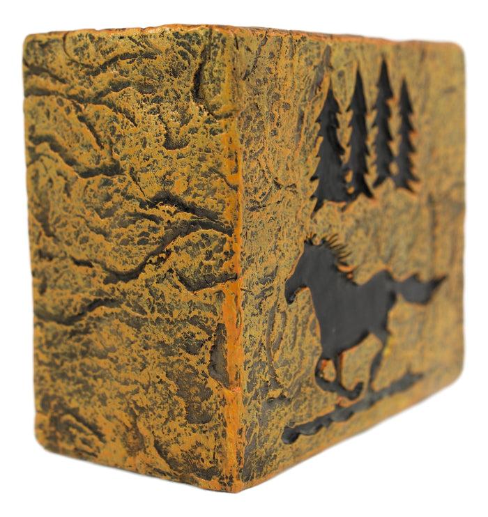 Ebros Gift Rustic Western Mustang Horse Pine Trees Silhouette Toothbrush Toothpaste Holder
