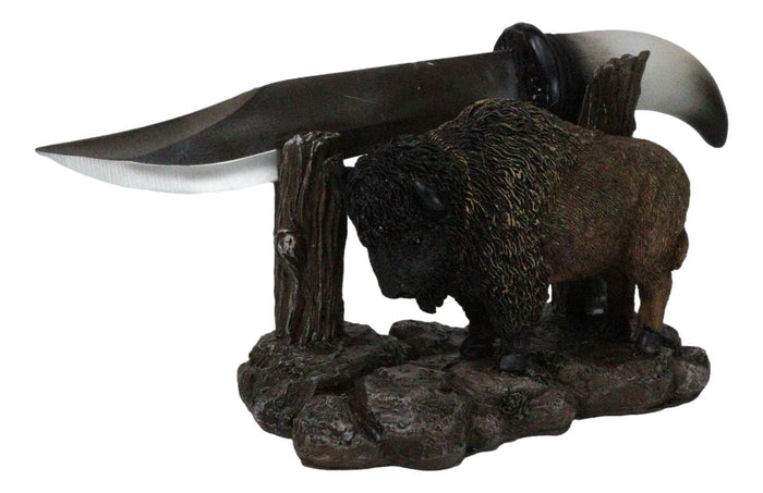 Ebros Gift Rustic Western Native Bison Buffalo Stainless Steel Knife Letter Opener Set