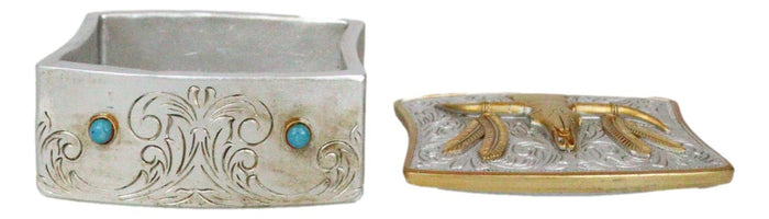 Ebros Gift Rustic Western Native Indian Feathers Longhorn Cow Skull Decorative Trinket Box
