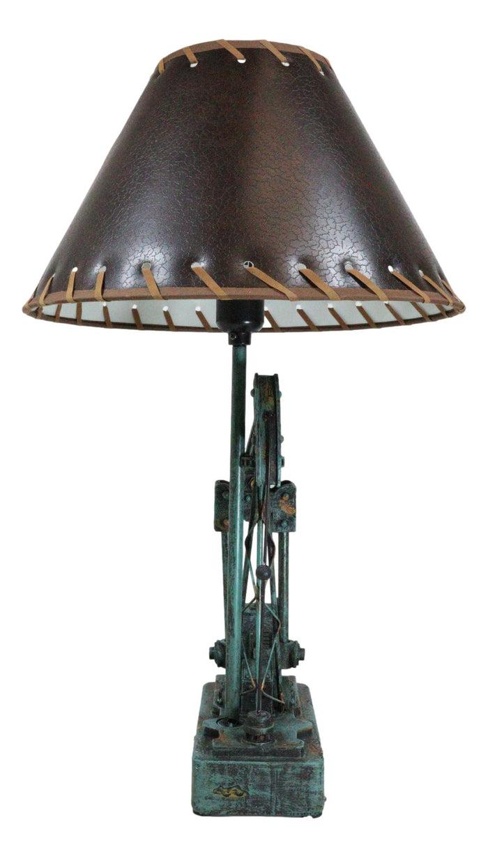 Ebros Gift Rustic Western Nodding Donkey Pumpjack Oil Derrick Rig Sculptural Table Lamp